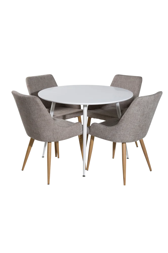 Spisebordssett Plaza med 4 stoler Plaza – Hvit m v:5112383 Spisebordssett Plaza med 4 stoler Plaza – Hvit m v:5112383