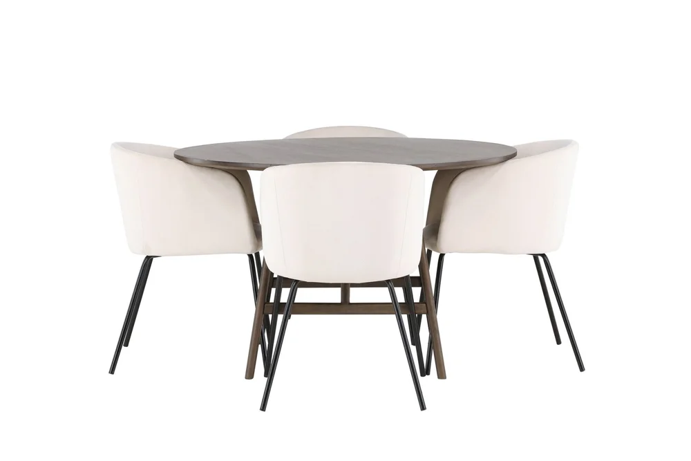 Kaseidon Spisegruppe 100 cm Rund med 4 Berit Stoler v:3927538