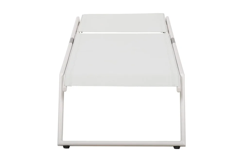 Monaco solseng med justerbar rygg i aluminium, hvit tekstil v:5069333 Monaco solseng med justerbar rygg i aluminium, hvit tekstil v:5069333