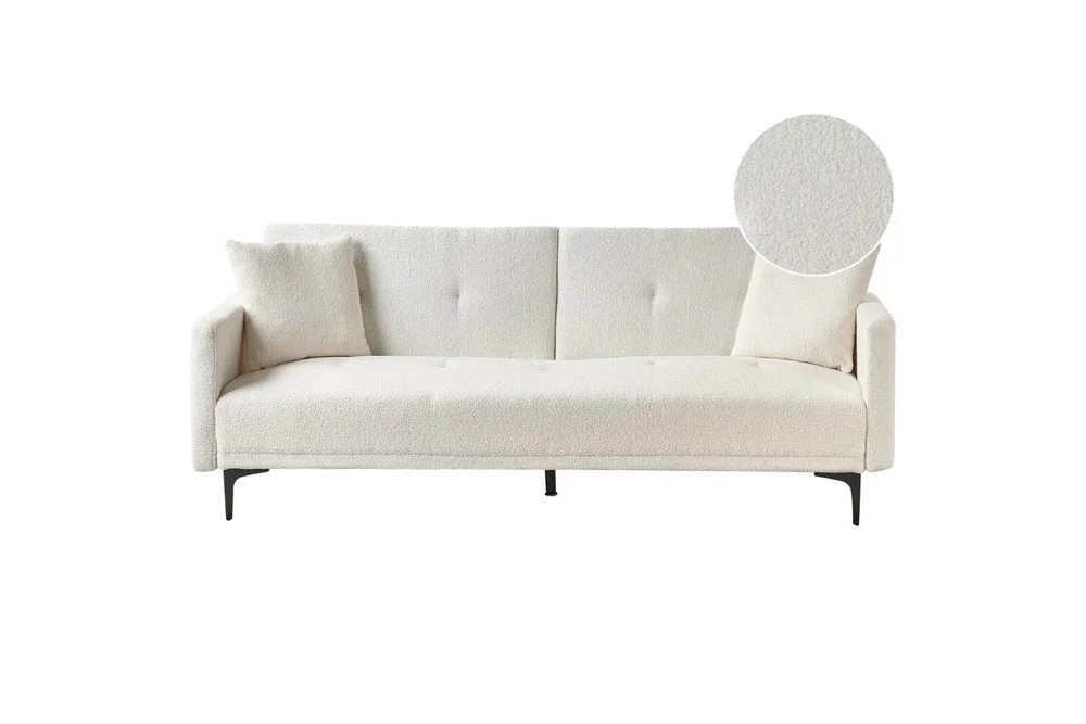 Bäddsoffa Beliani Lucan Beige, svart White||Black v:1082669