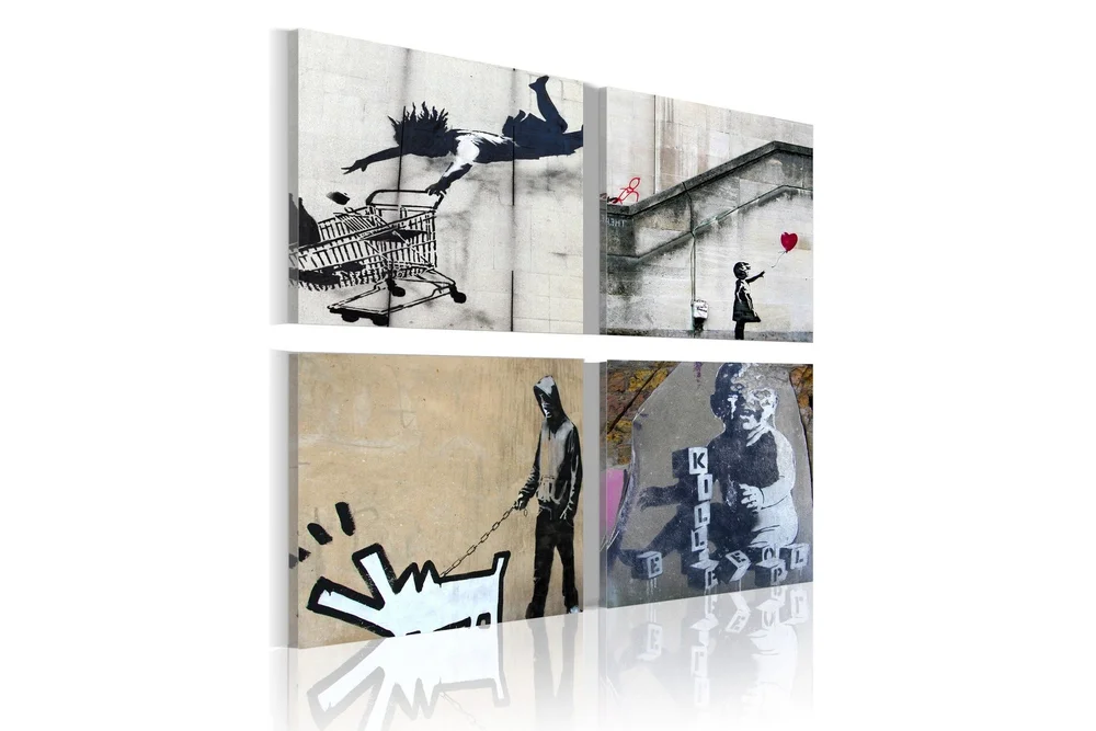 Tavle Banksy Fyra Orginal Idéer 60X60 v:7482469