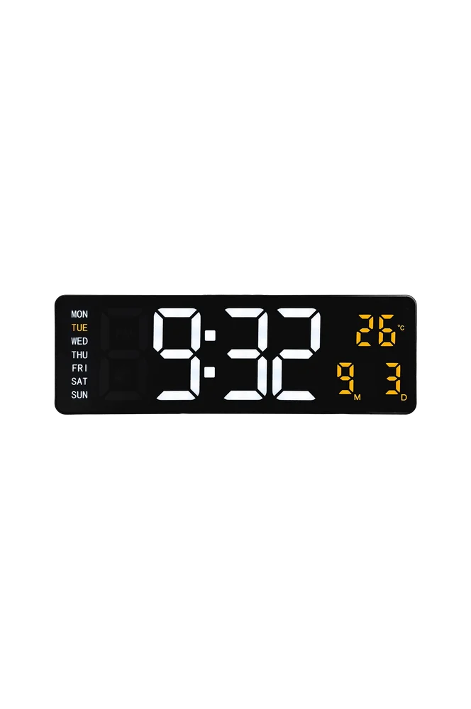 Veggklokke Super Digi Digital 39 cm Svart - Svart - Dekor | m v:6620489