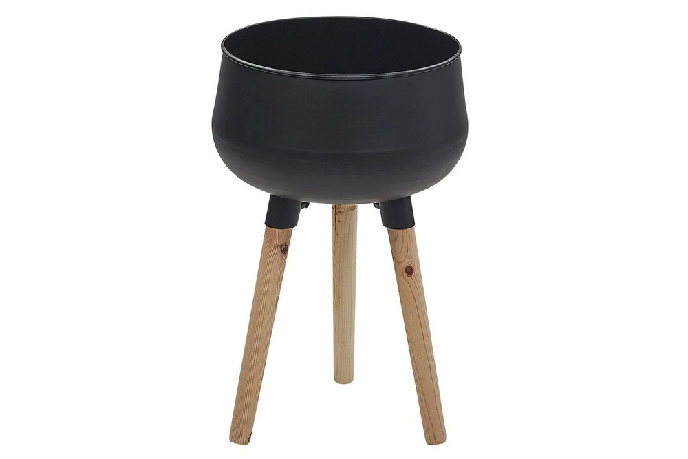Trädgårdskruka Beliani Agros 30x30x47 cm Black||Light colored wood v:7217730 Trädgårdskruka Beliani Agros 30x30x47 cm Black||Light colored wood v:7217730