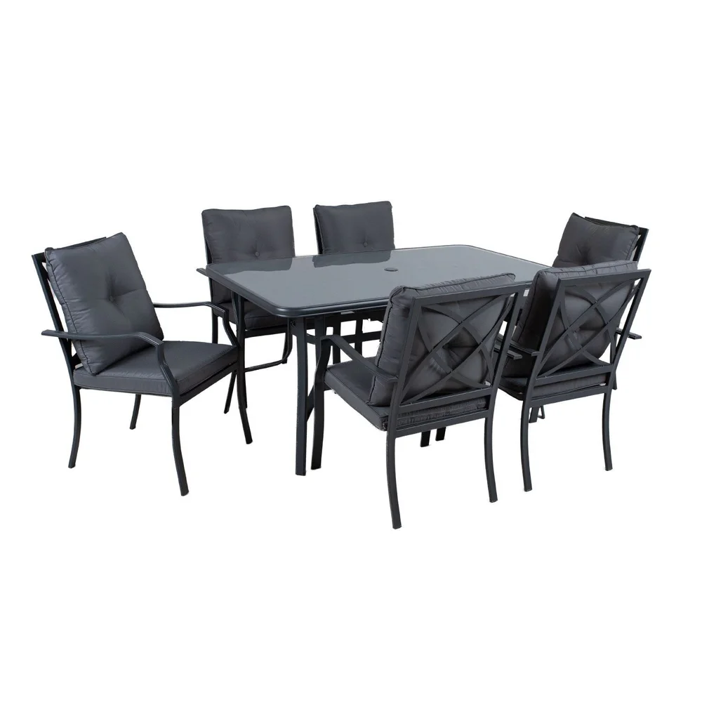 Hagemøbelsett HOME4YOU Bosler bord og 6 stoler v:3807847