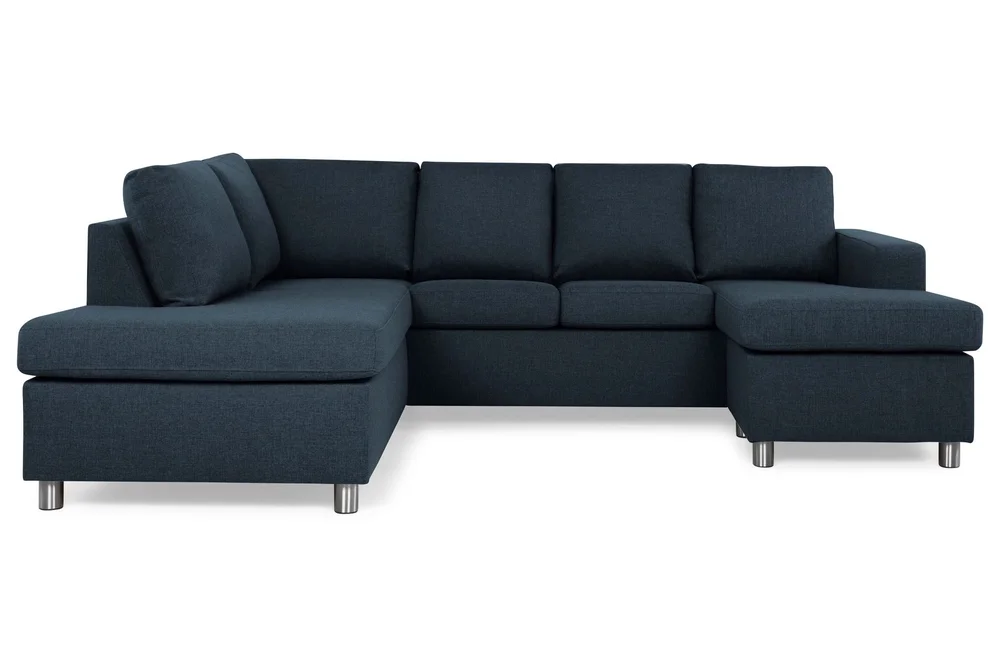 Crazy 4-seters Venstrevendt U-formet Large Sofa med Divan og Sjeselong i Stoff v:8381268