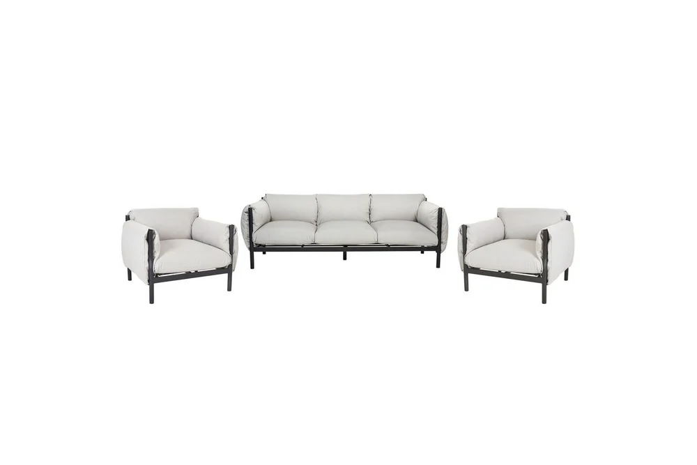 3-sitssoffa med fåtöljer Beliani Esperia Grey, Black v:2255104 3-sitssoffa med fåtöljer Beliani Esperia Grey, Black v:2255104