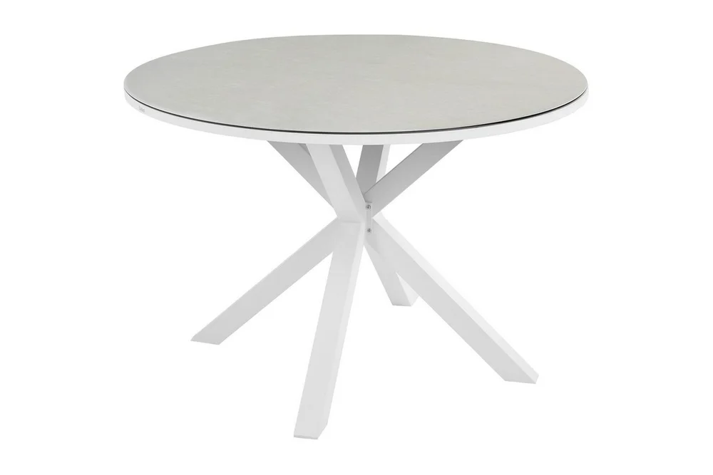 Runt bord Beliani Maletto Vit/Beige/Grå White||Beige||Grey v:6193725