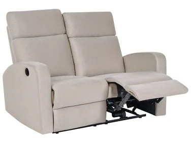 Elektrisk reclinersofa 2-seters VERDAL Fløyel Beige v:337697 Elektrisk reclinersofa 2-seters VERDAL Fløyel Beige v:337697