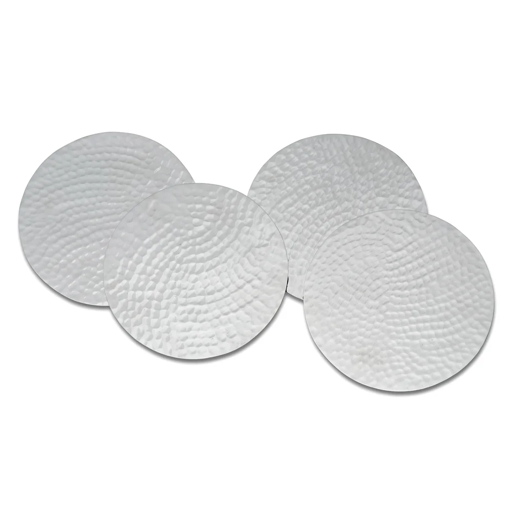 Glassunderlag hammered Ø10 cm 4-stk. v:2543457 Glassunderlag hammered Ø10 cm 4-stk. v:2543457