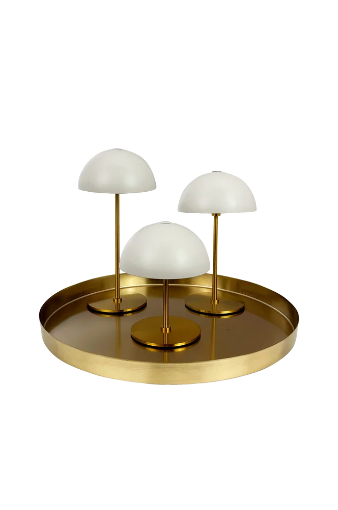 Bordlampe Along Mini 3 stk. og brett – Beige – Belysning | m v:7766452