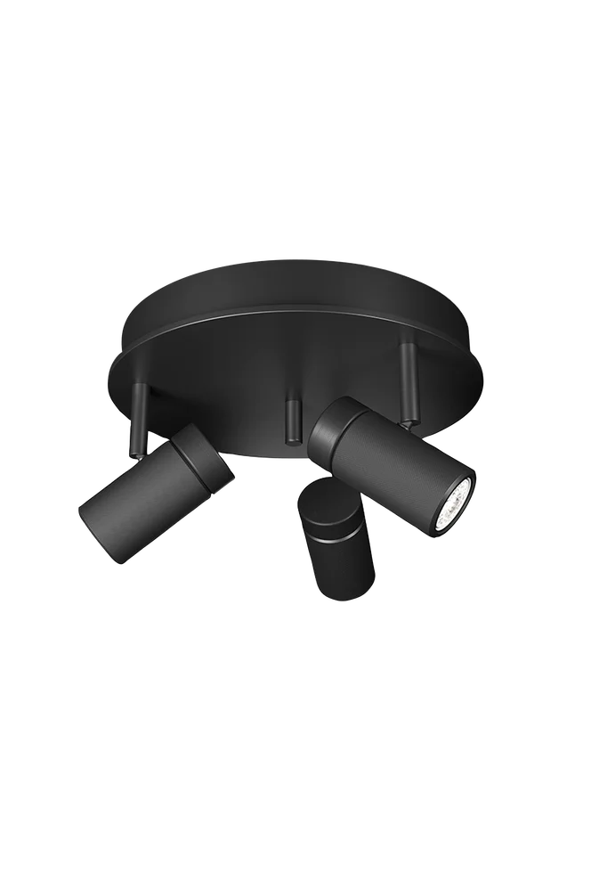 Spotlys Holder rund 3 lamper - Svart - Belysning | m v:443933