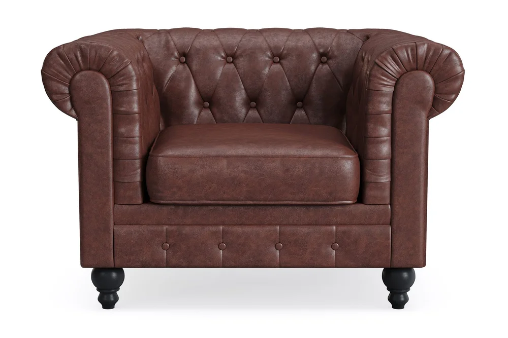 Chesterfield Lyx Stor behagelig dyp fotøyd i kunstskinn til stue v:2198875
