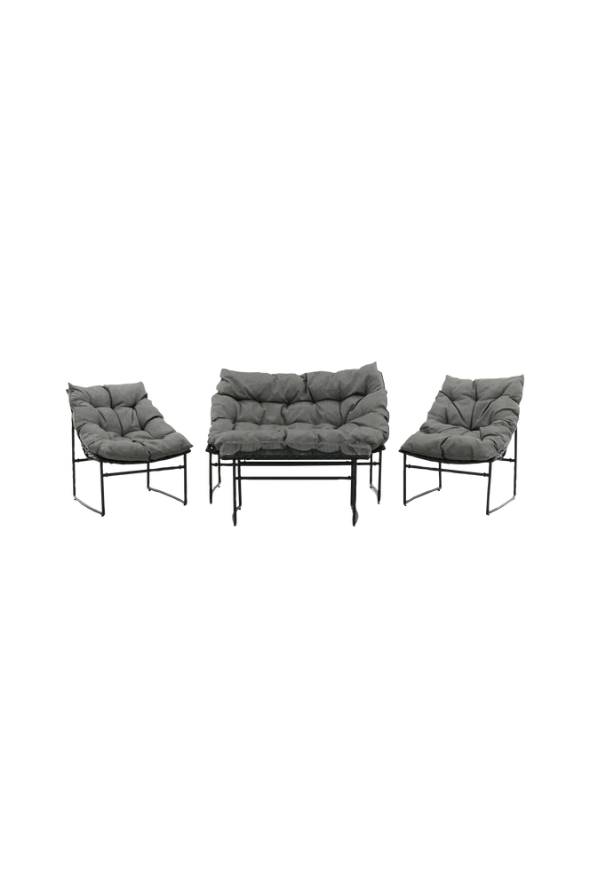 Sofagruppe Tina – Svart – Utemøbler & hage | m v:3430865 Sofagruppe Tina – Svart – Utemøbler & hage | m v:3430865