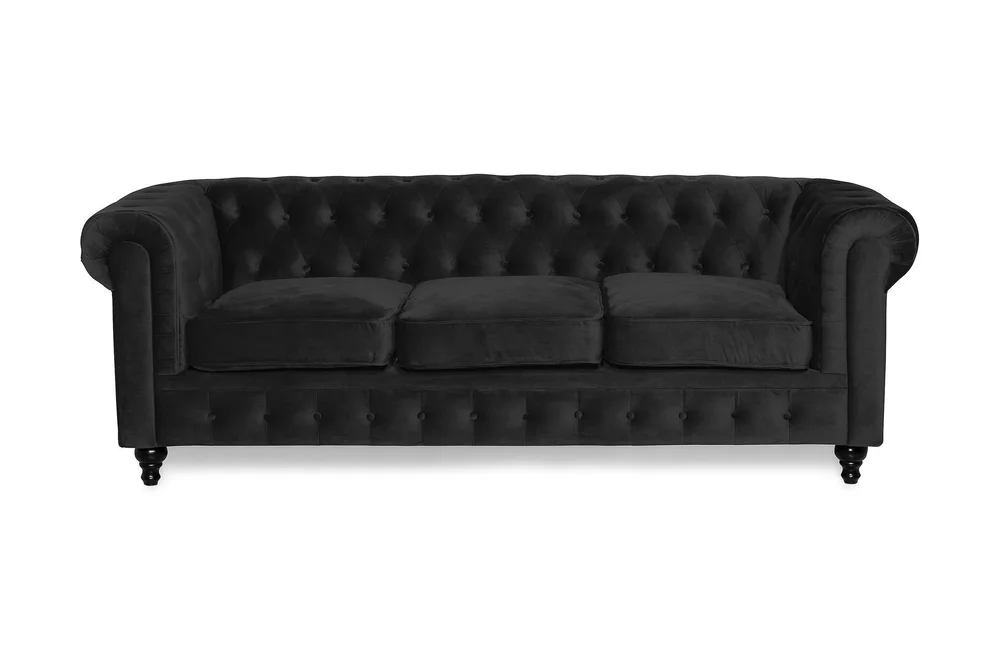 Chesterfield Lyx 3-seter Fløyelssofa – Dyp sofa v:9376150 Chesterfield Lyx 3-seter Fløyelssofa – Dyp sofa v:9376150