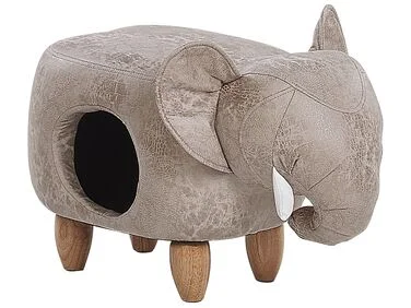 Dyrepuff med oppbevaring JUMBO Elefant Kunstskinn Grå v:3816105 Dyrepuff med oppbevaring JUMBO Elefant Kunstskinn Grå v:3816105