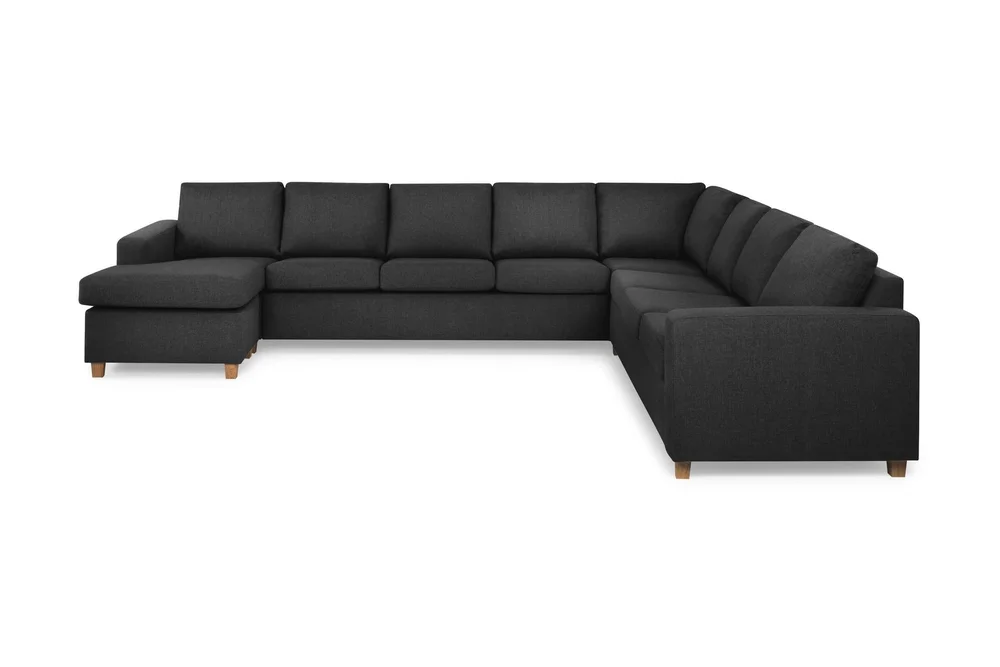 Crazy 7-seters Vendbar U-formet XX-Large Hjørnesofa med Divan i Stoff v:6469546
