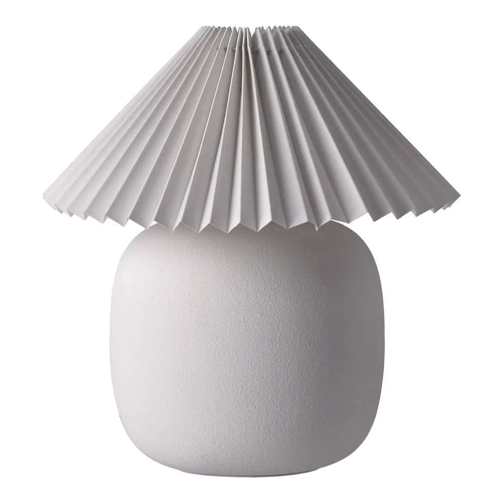 Boulder bordlampe 29 cm white-pleated white" v:5768957