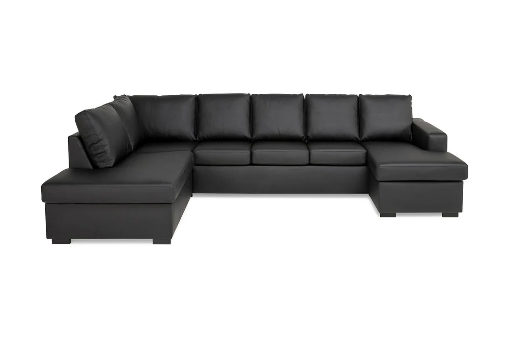 Crazy 5-seters Venstrevendt U-formet Sofa med Divan og Sjeselong i Kunstlær v:2989090 Crazy 5-seters Venstrevendt U-formet Sofa med Divan og Sjeselong i Kunstlær v:2989090