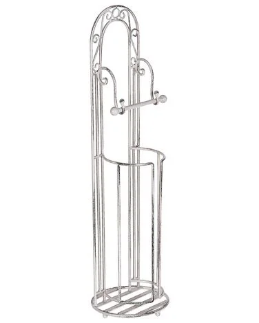 Holder for toalettpapir og børste TEMUCO Metall Hvit v:9860405