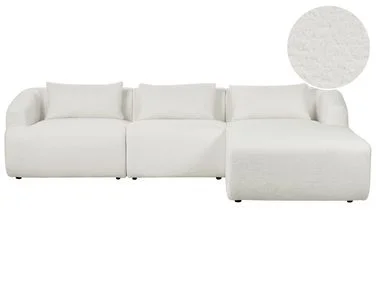 Hjørnesofa 3-seter SVANSELE Bouclé Off white Venstrevendt v:2303545 Hjørnesofa 3-seter SVANSELE Bouclé Off white Venstrevendt v:2303545