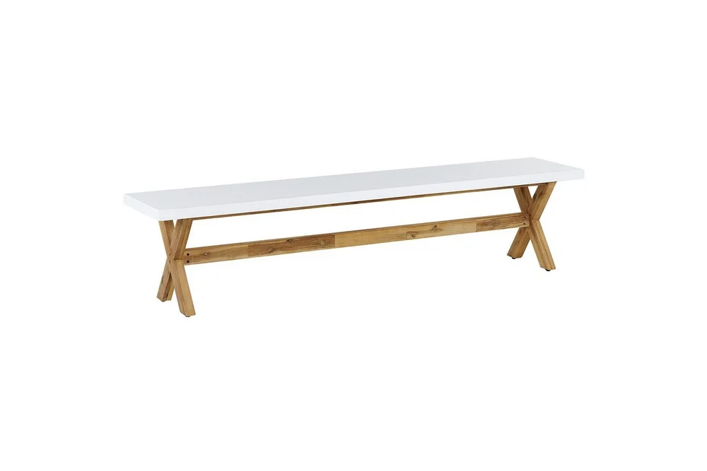 Trädgårdsbänk Beliani Olbia Grå/ljust trä White||Light wood v:7911234 Trädgårdsbänk Beliani Olbia Grå/ljust trä White||Light wood v:7911234