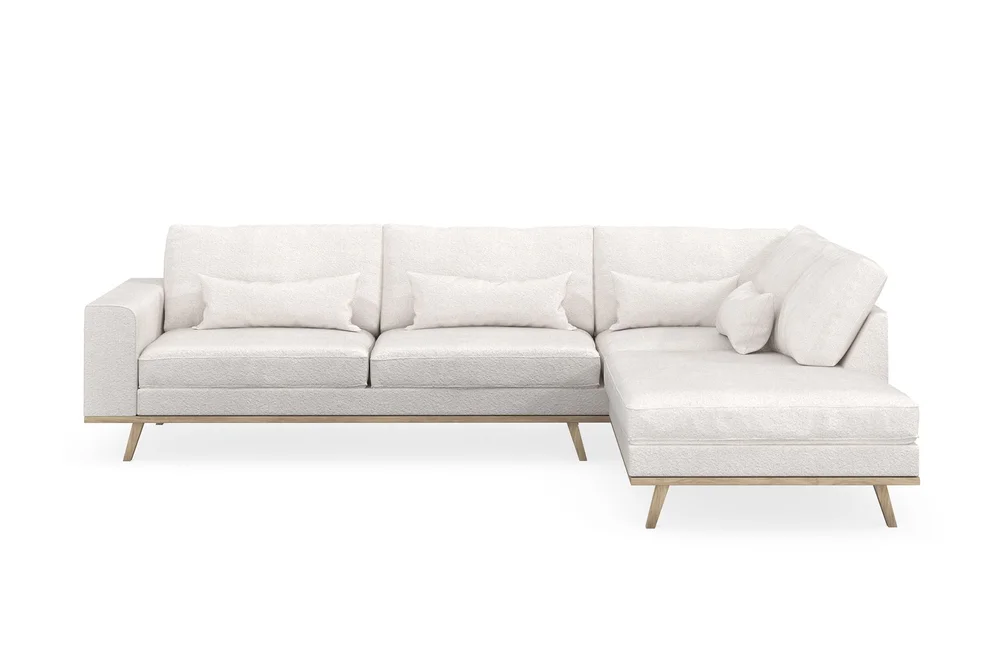 Copenhagen 4-seters Høyrevendt L-formet Sjeselongsofa i Bouclé v:8765627 Copenhagen 4-seters Høyrevendt L-formet Sjeselongsofa i Bouclé v:8765627