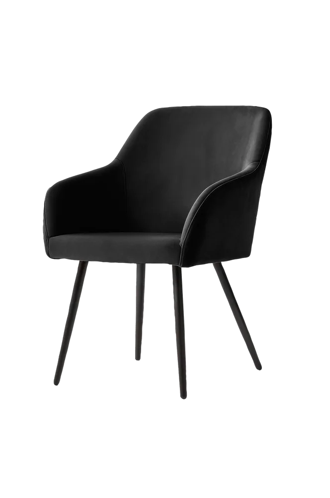 Akord Estelle Smooth Velvet polstret spisestol, sett med 2 stk. – Svart m v:2546088 Akord Estelle Smooth Velvet polstret spisestol, sett med 2 stk. – Svart m v:2546088