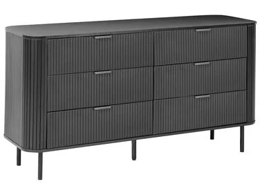 Kommode med 6 skuffer BRADLEY Svart v:8958319