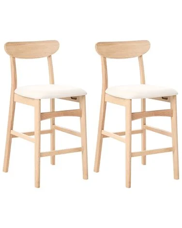 Sett med 2 barstoler DOYLE Heltre Lysebrun/lys beige v:8769647