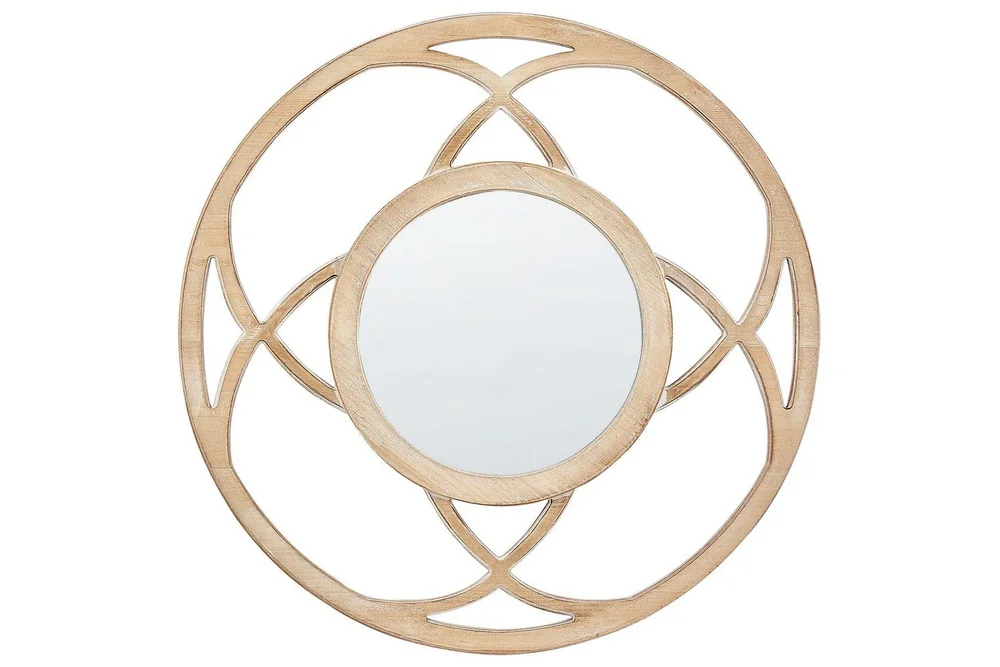 Väggspegel Beliani Iztapalapa Light colored wood||White v:7831547 Väggspegel Beliani Iztapalapa Light colored wood||White v:7831547