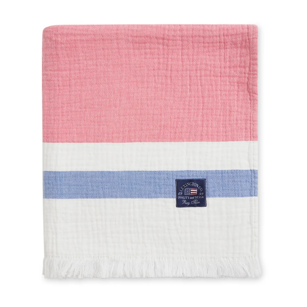 Striped vaflet bomullspledd 130 x 170 cm v:8023697