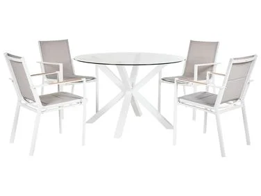 Spisegruppe til uteplassen 4-seters MALETTO/BUSSETO Metall Hvit v:4507450 Spisegruppe til uteplassen 4-seters MALETTO/BUSSETO Metall Hvit v:4507450