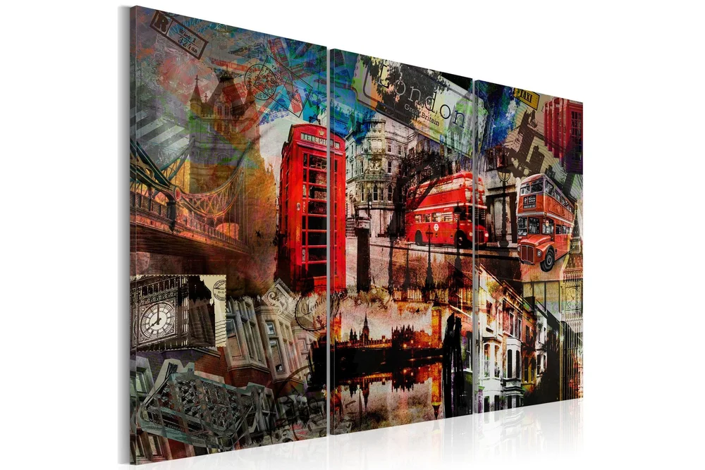 Bilde London Collage Triptych 60x40 v:1410255