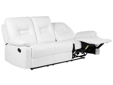 Manuell reclinersofa 3-seter BERGEN Kunstskinn Hvit v:6183769 Manuell reclinersofa 3-seter BERGEN Kunstskinn Hvit v:6183769