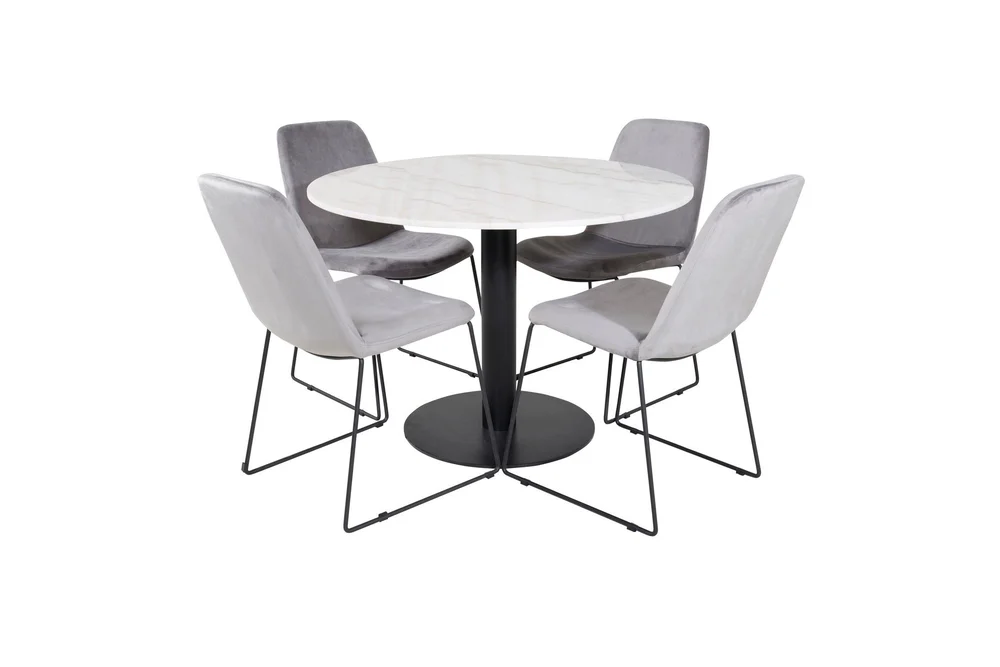 Estelle Spisegruppe 106 cm Rund med 4 Muce Stoler v:4044857
