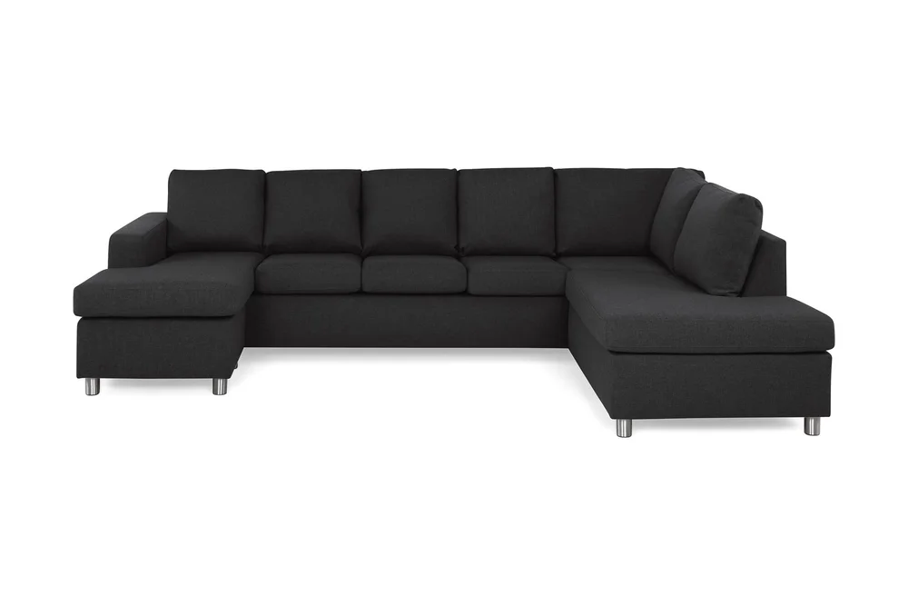 Crazy 5-seters Høyrevendt U-formet X-Large Sofa med Divan og Sjeselong i Stoff v:3595782