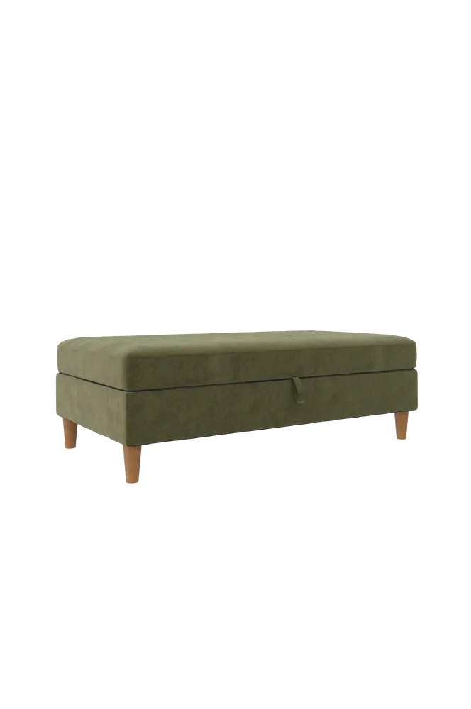 Ottoman med oppbevaring Lilly – Grønn m v:9743613 Ottoman med oppbevaring Lilly – Grønn m v:9743613
