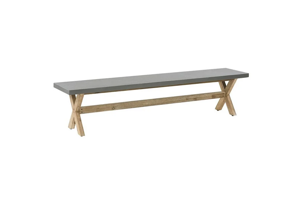Trädgårdsbänk Beliani Olbia Grå/ljust trä Grey||Light wood v:6662478 Trädgårdsbänk Beliani Olbia Grå/ljust trä Grey||Light wood v:6662478