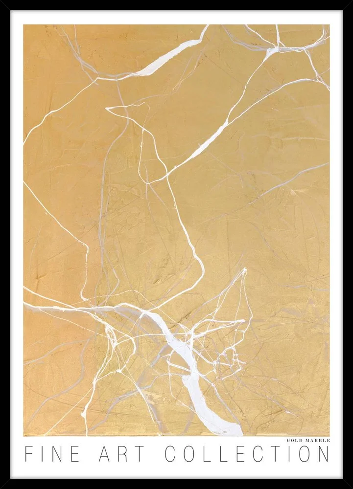 Bilde Gold Marble, Svart rammeme – Gull – Dekor | m v:9871841
