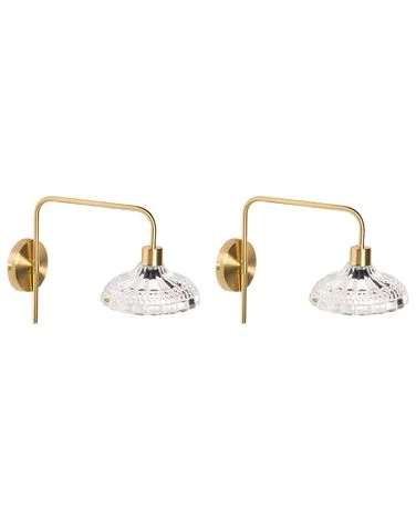 Sett med 2 vegglamper MOLINO Metall Gull v:6097068 Sett med 2 vegglamper MOLINO Metall Gull v:6097068