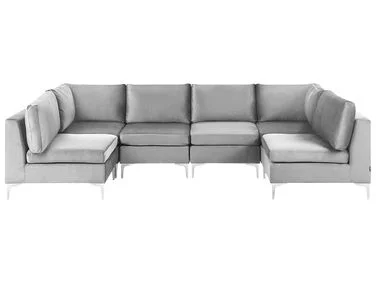 U-formet modulsofa 6-seters EVJA Fløyel Grå v:3252297 U-formet modulsofa 6-seters EVJA Fløyel Grå v:3252297