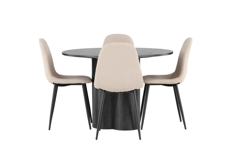 Olivia Matgruppe 110 cm Rund med 4 Polar Stoler v:3776711