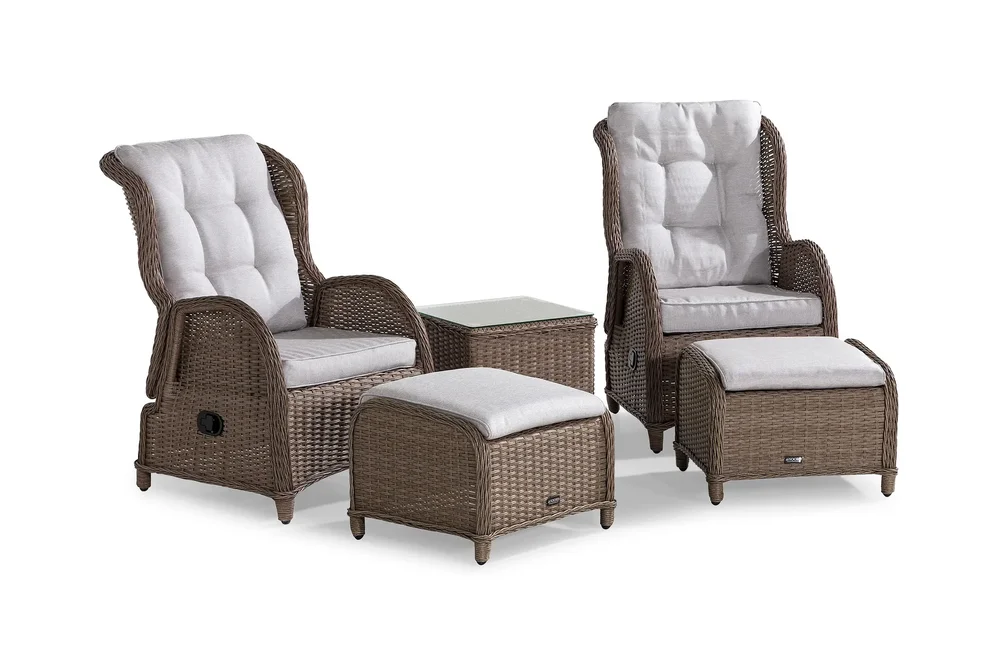 Marcus Cafésett med 2 Reclinerlenestoler m Pute v:3047290