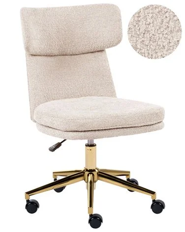 Kontorstol GRANBY Bouclé Lys beige v:159148