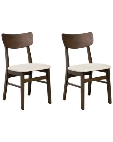 Sett med 2 spisestoler ANOKA Heltre Mørkebrun/beige v:2769691 Sett med 2 spisestoler ANOKA Heltre Mørkebrun/beige v:2769691