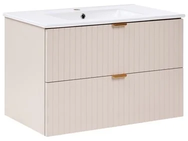 Veggmontert servantskap med vask TOTORANI 80 cm Beige v:2162001
