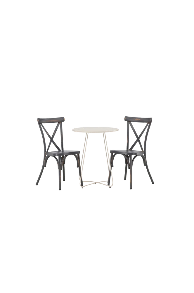 Spisegruppe Bacong med 2 stk spisestoler Tablas - Beige - Utemøbler & hage | m v:2018502