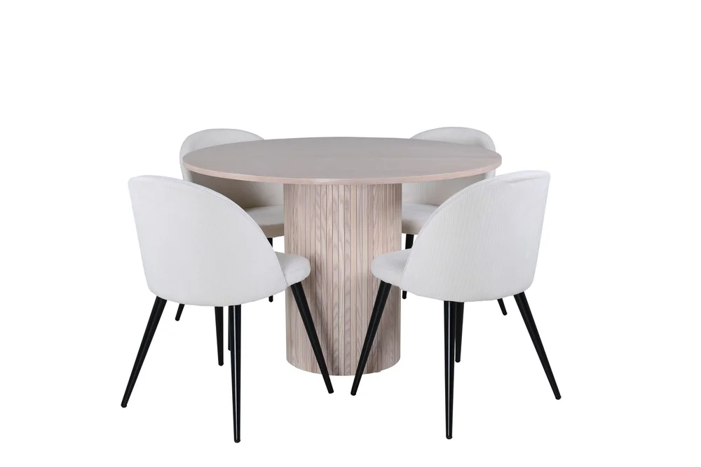 Bianca Spisegruppe 110 cm Rund med 4 Velvet Stoler v:2860715 Bianca Spisegruppe 110 cm Rund med 4 Velvet Stoler v:2860715