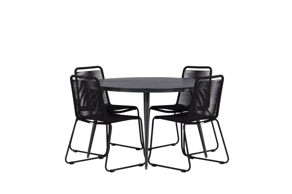 Break Spisegruppe Rund 120 cm + 4 Lindos Stablebar Stol v:7346034 Break Spisegruppe Rund 120 cm + 4 Lindos Stablebar Stol v:7346034