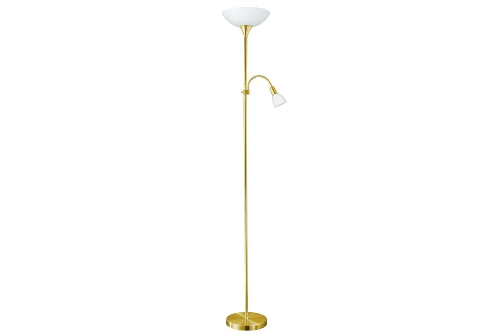Gulvlampe Eglo Up 2 med leselampe messing-matt hvit v:9901484 Gulvlampe Eglo Up 2 med leselampe messing-matt hvit v:9901484